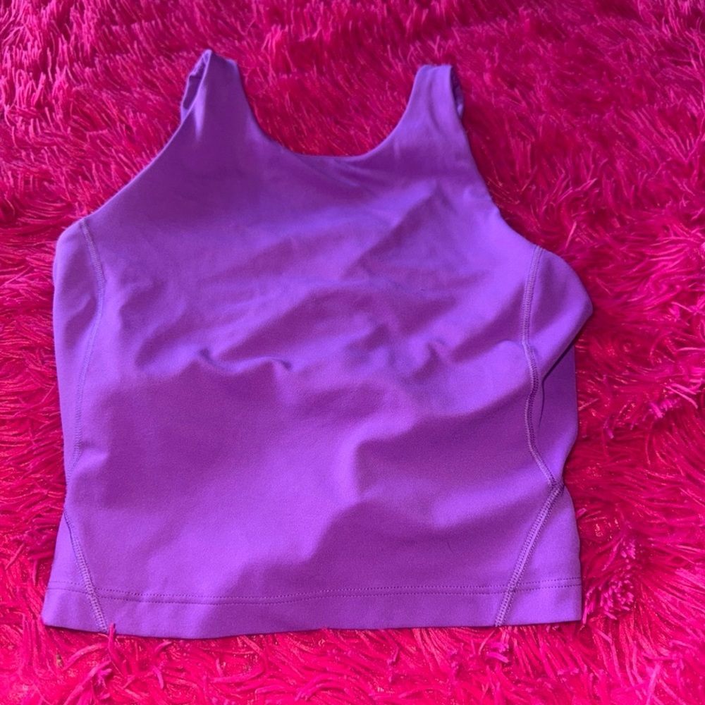 Purple lulu top size 2, built in bra